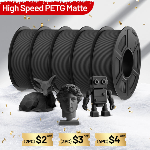 JAYO High Speed Matte PETG 1.1KG*5 Rolls 3D Printing Filament Bundle