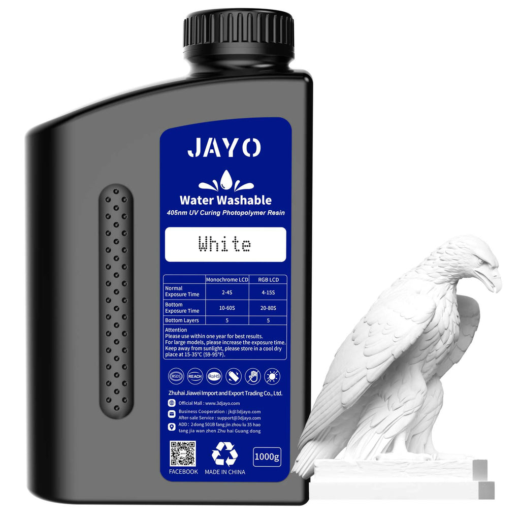 JAYO Water Washable Stampanti 3D Resina 1000g Bianco, resina di  polimerizzazione UV 405nm 3D stampa liquida rapida resina fotopolimerica  lavabile in acqua, per stampante 3D 4K 8K LCD SLA Resina 