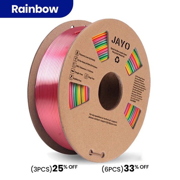 JAYO PLA Rainbow 1.1KG 3D Printer Filament Cardboard Spool - jayo3d